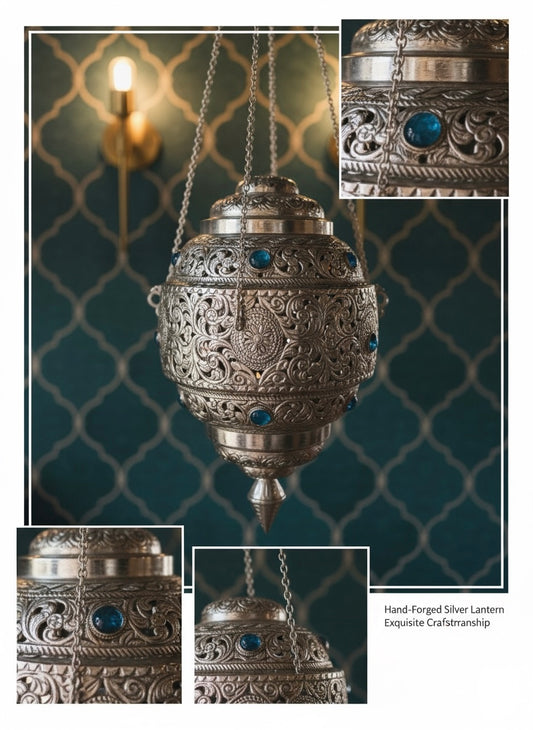 Handcrafted Hanging Metal Lantern