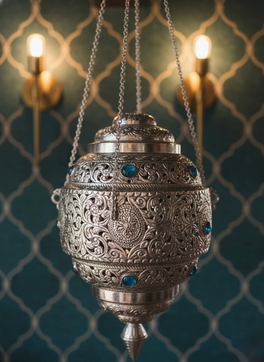 Handcrafted Hanging Metal Lantern